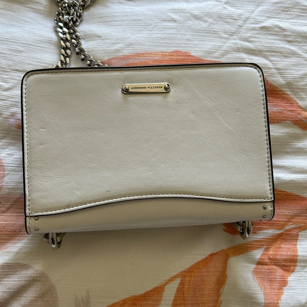 White leather Rebecca Minkoff Studded Ring-Accent Crossbody Bag - Picture 5 of 11